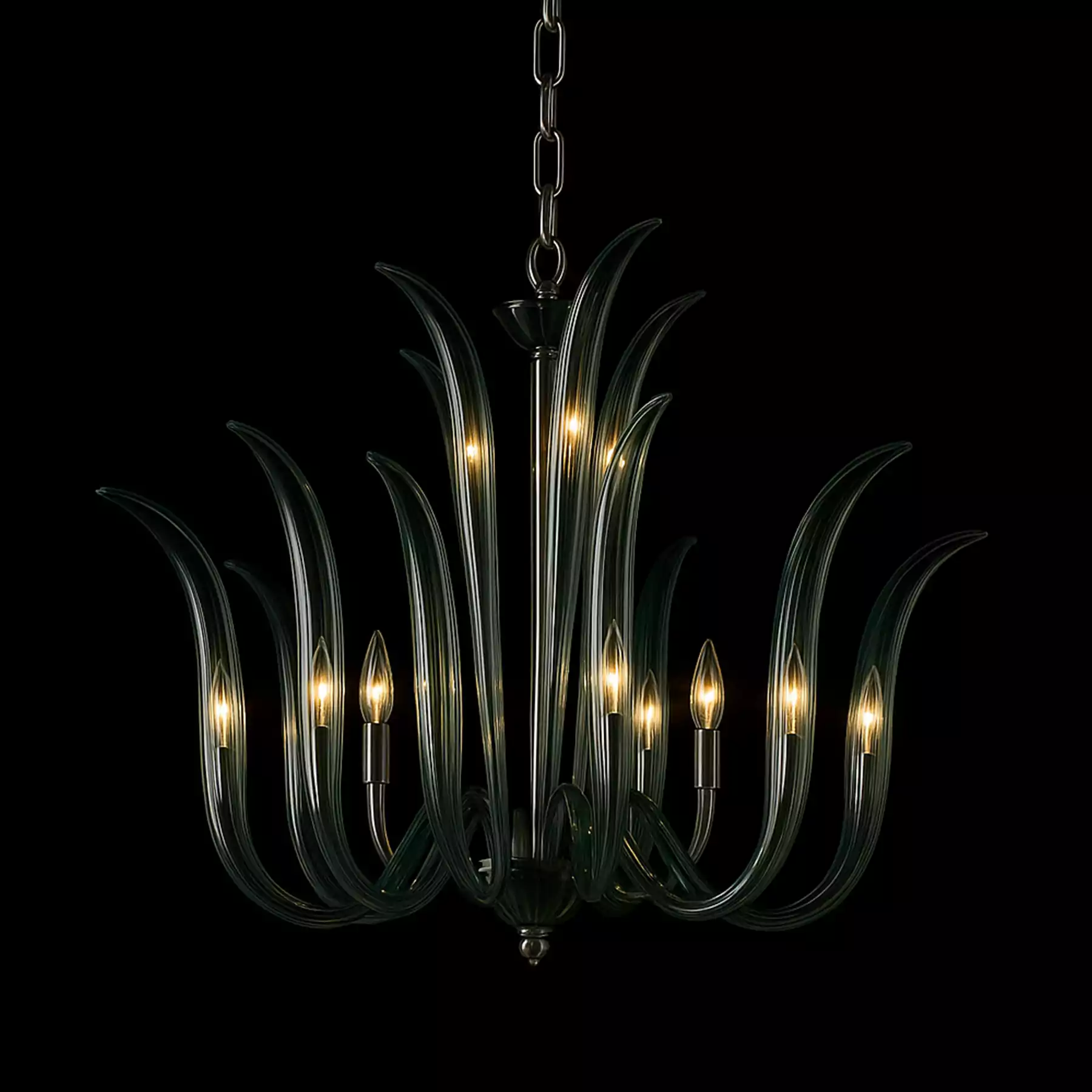 Sunset Bloom Blackish Green Chandelier